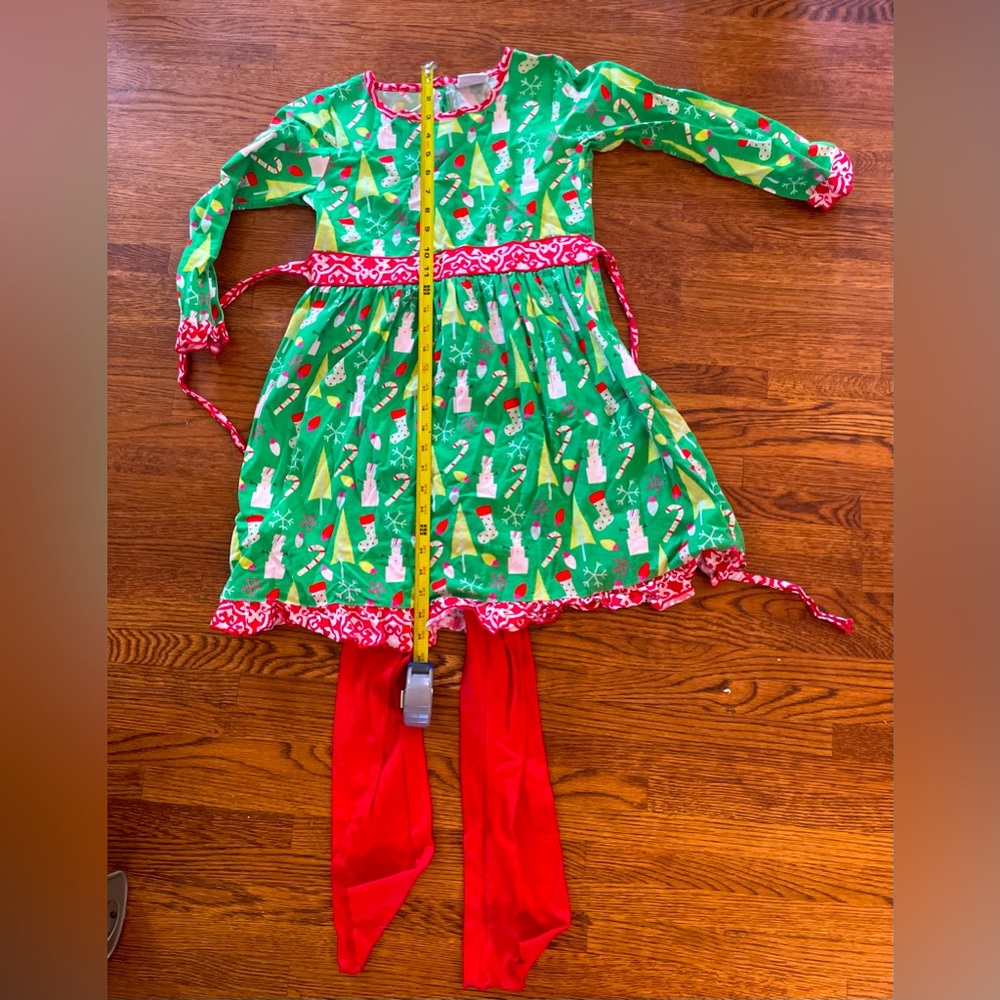 Girls Ann Loren cotton Christmas Holiday
Dress & leggings, Red Green, sz 11/12